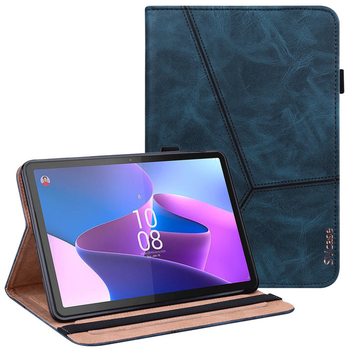 SVcase Premium For Tab P11 Gen 2 11.5 tb350fu case Line Imprinted Leather Protective Tablet Cover Stand - Blue - SVcase