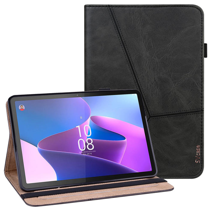 SVcase Premium For Tab P11 Gen 2 11.5 tb350fu case Line Imprinted Leather Protective Tablet Cover Stand - Black - SVcase