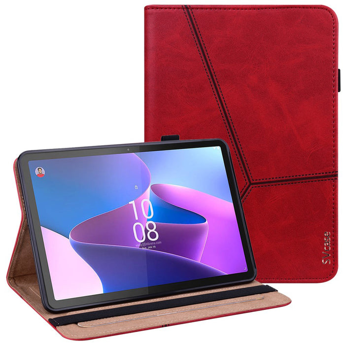 SVcase Premium For Tab P11 Gen 2 11.5 tb350fu case Line Imprinted Leather Protective Tablet Cover Stand - Red - SVcase