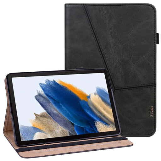 SVcase Premium for Galaxy Tab A9 plus 11 case with Card Slots PU Leather Line Imprinted Tablet Cover - Black - SVcase