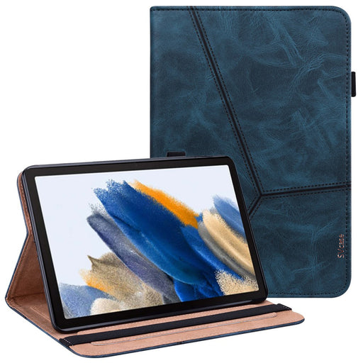 SVcase Premium for Galaxy Tab A9 plus 11 case with Card Slots PU Leather Line Imprinted Tablet Cover - Blue - SVcase