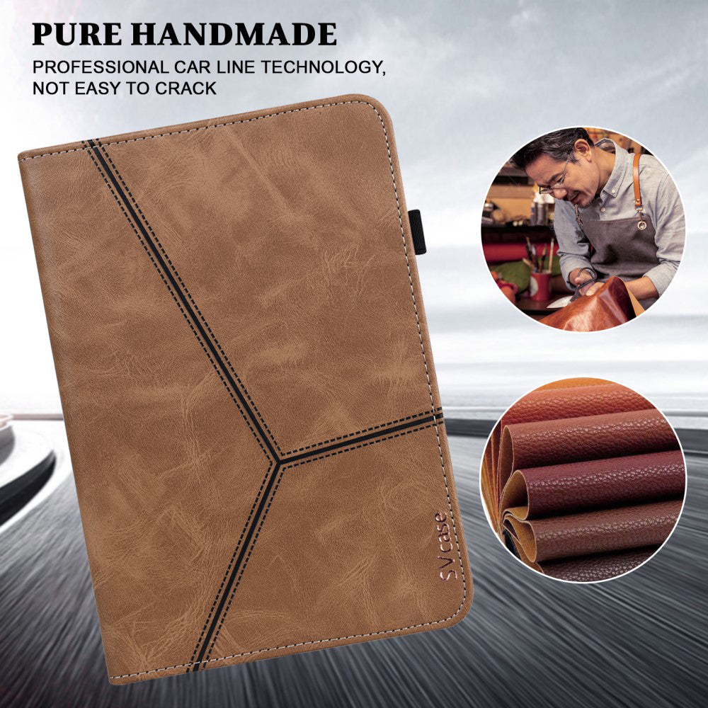 SVcase Premium For Tab P11 Gen 2 11.5 tb350fu case Line Imprinted Leather Protective Tablet Cover Stand - Brown - SVcase