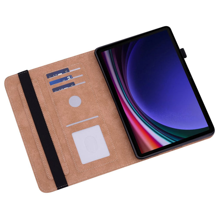 SVcase Premium for Galaxy Tab S10 11 / S9 11 / S9 FE 10.9 case PU Stand Cover Line with Card Slots - Black - SVcase