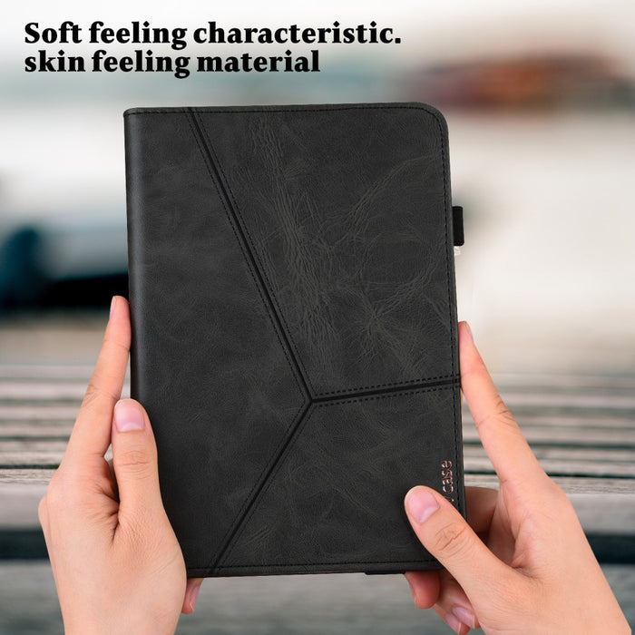 SVcase Premium for Galaxy Tab S10 11 / S9 11 / S9 FE 10.9 case PU Stand Cover Line with Card Slots - Black - SVcase