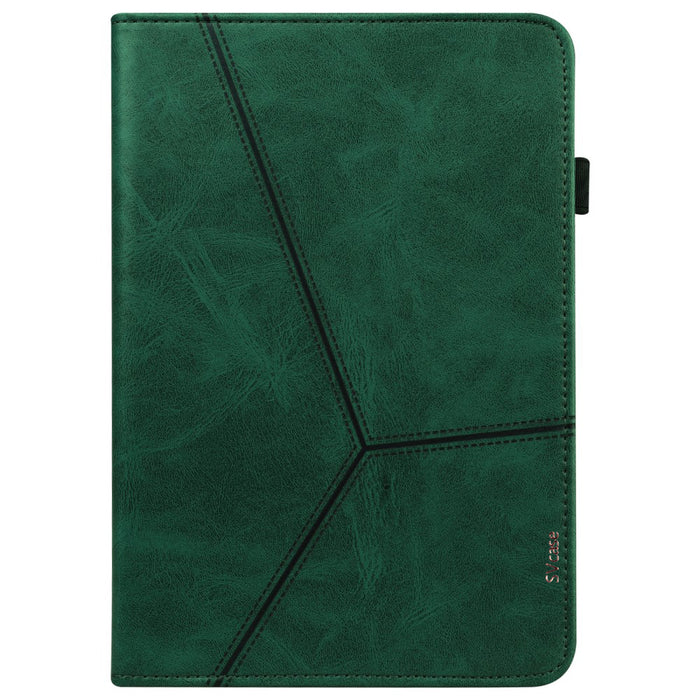 SVcase Premium for Galaxy Tab A9 plus 11 case with Card Slots PU Leather Line Imprinted Tablet Cover - Green - SVcase