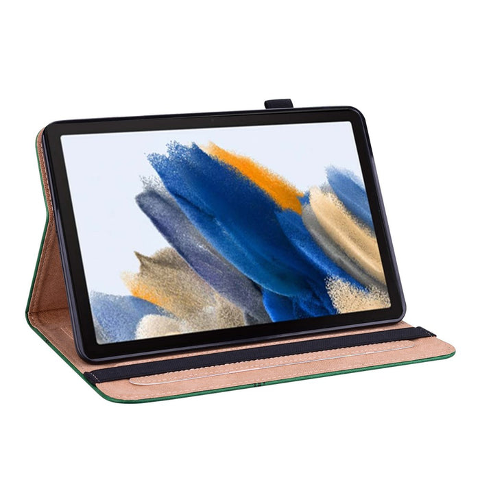 SVcase Premium for Galaxy Tab A9 plus 11 case with Card Slots PU Leather Line Imprinted Tablet Cover - Green - SVcase